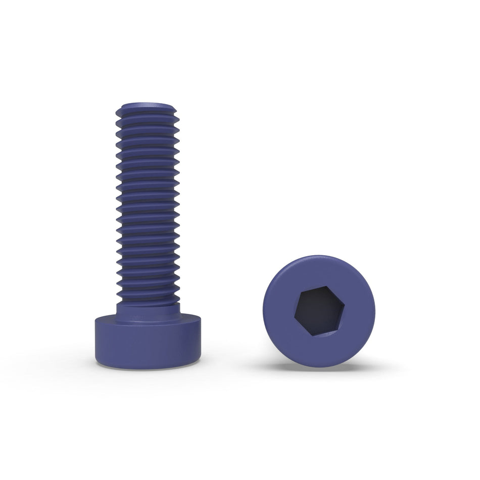 PTFE/Teflon Coated A2-70 Stainless Steel Low Hex Socket-Cylinder Head Cap Metric Screw - ISO 14580