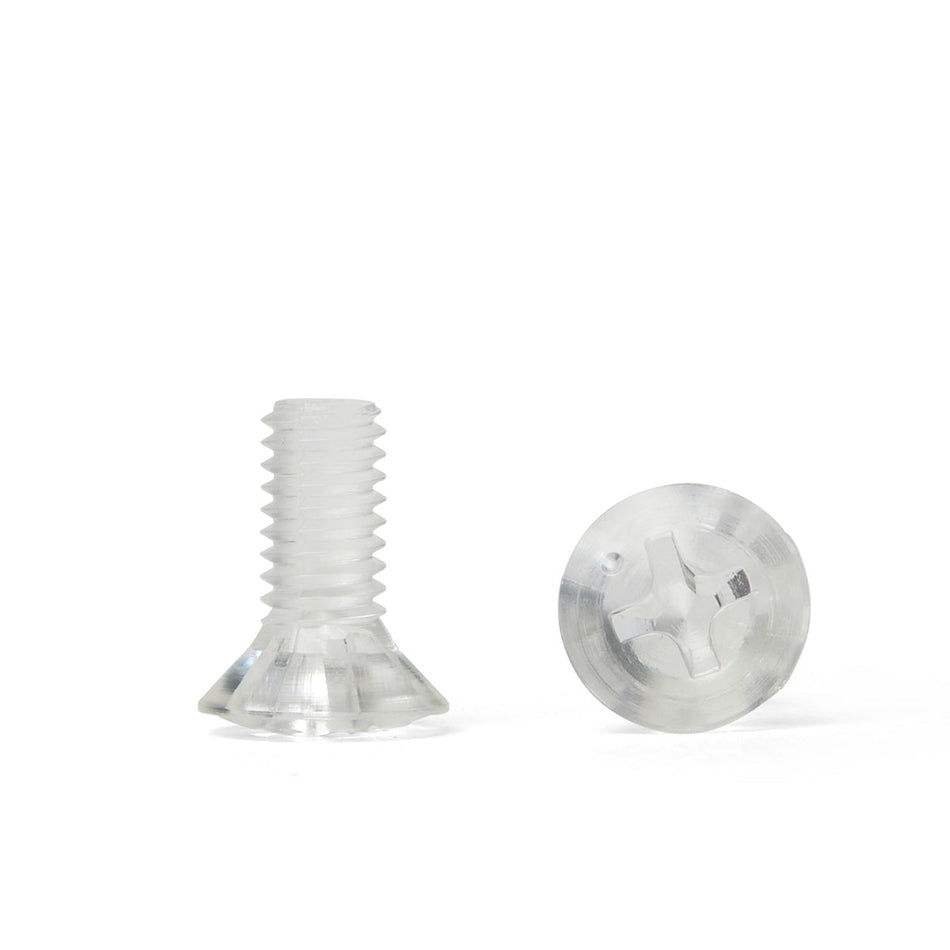Polycarbonate Flat Head Dome Metric Screw - Cross Recessed Phillips - ISO 7046