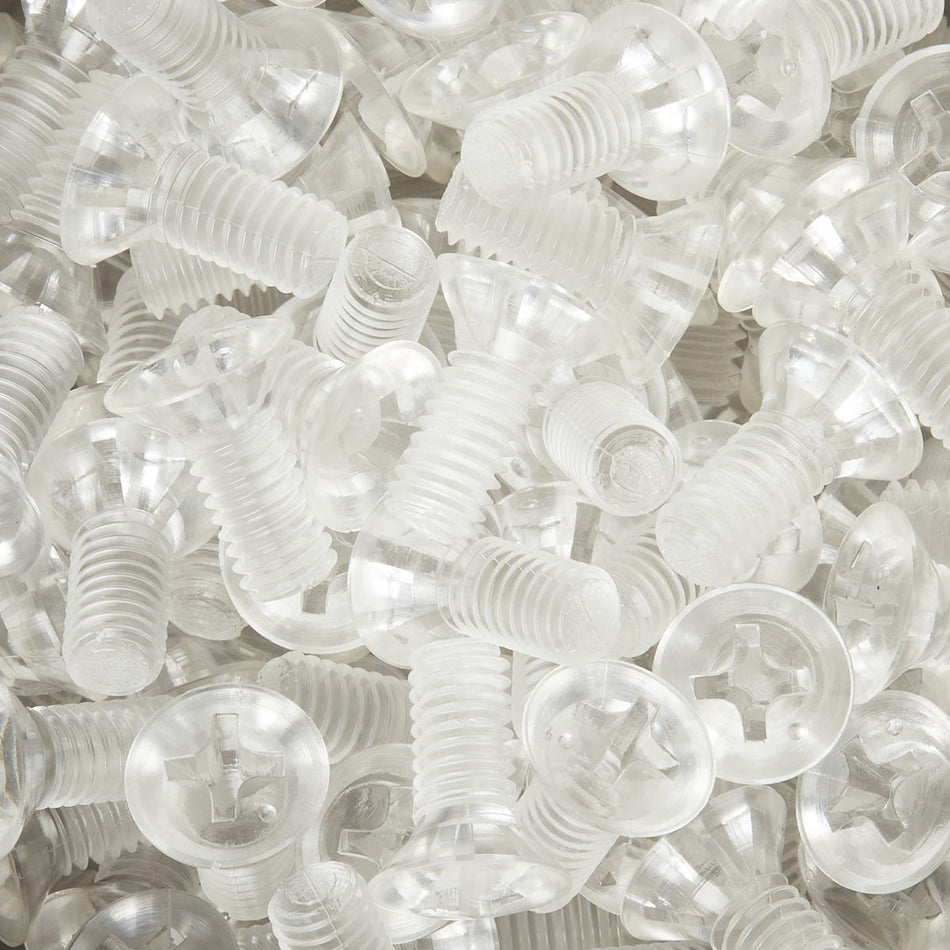 Polycarbonate Flat Head Dome Metric Screw - Cross Recessed Phillips - ISO 7046