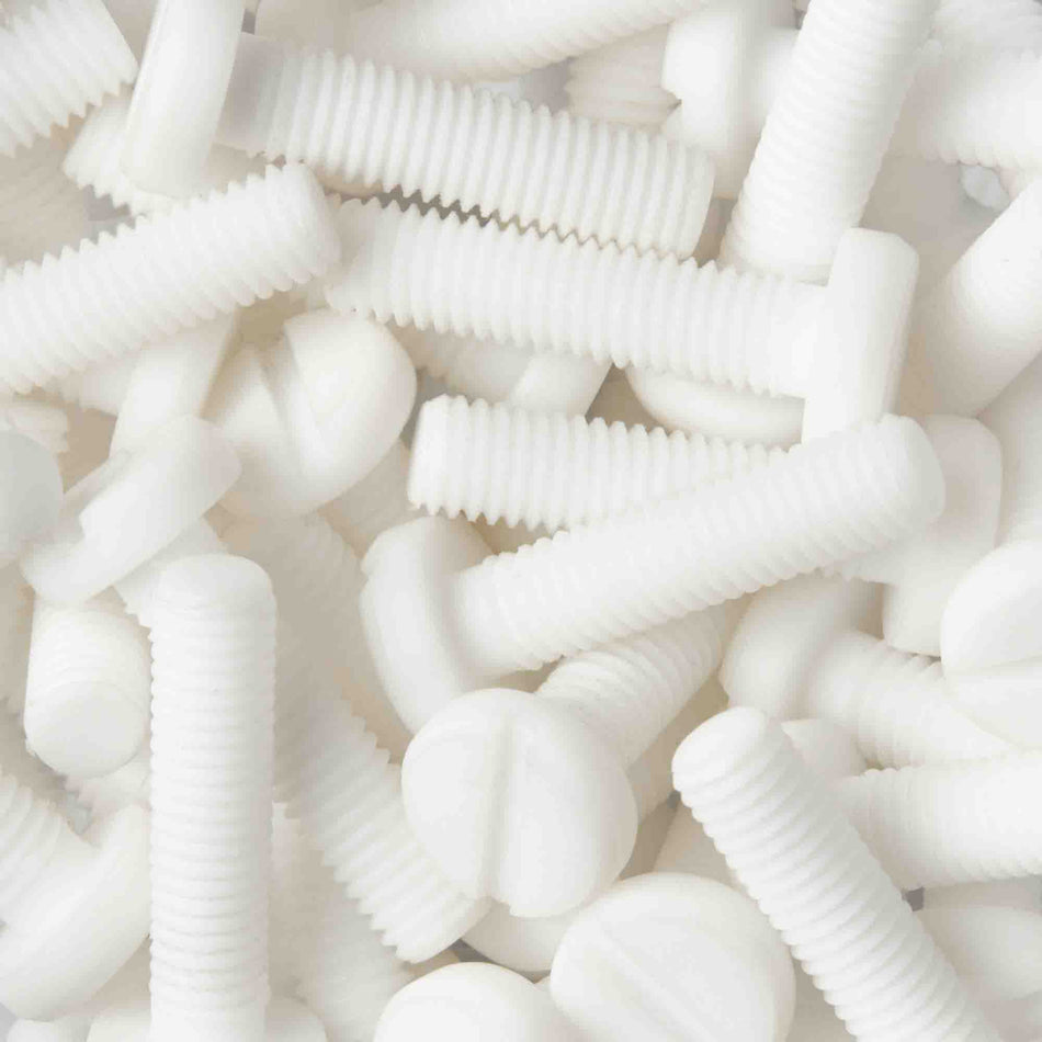 PTFE Teflon Slotted Pan Head Metric Screw - ISO 1580
