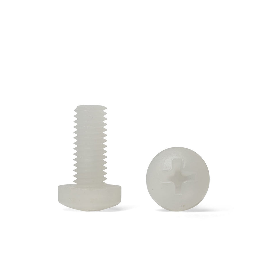 PVDF Kynar Pan Head Metric Screws - Cross Recessed Phillips - ISO 7045