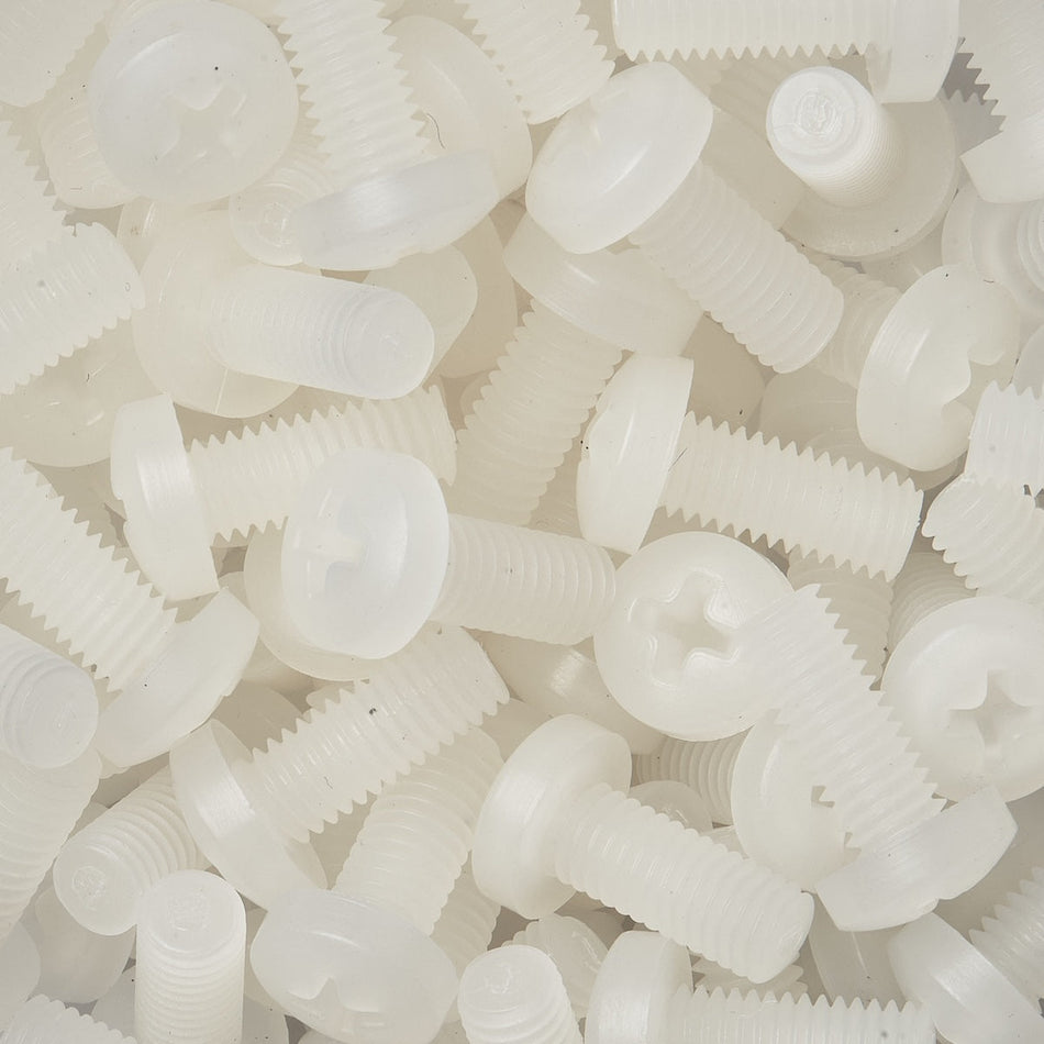 PVDF Kynar Pan Head Metric Screws - Cross Recessed Phillips - ISO 7045