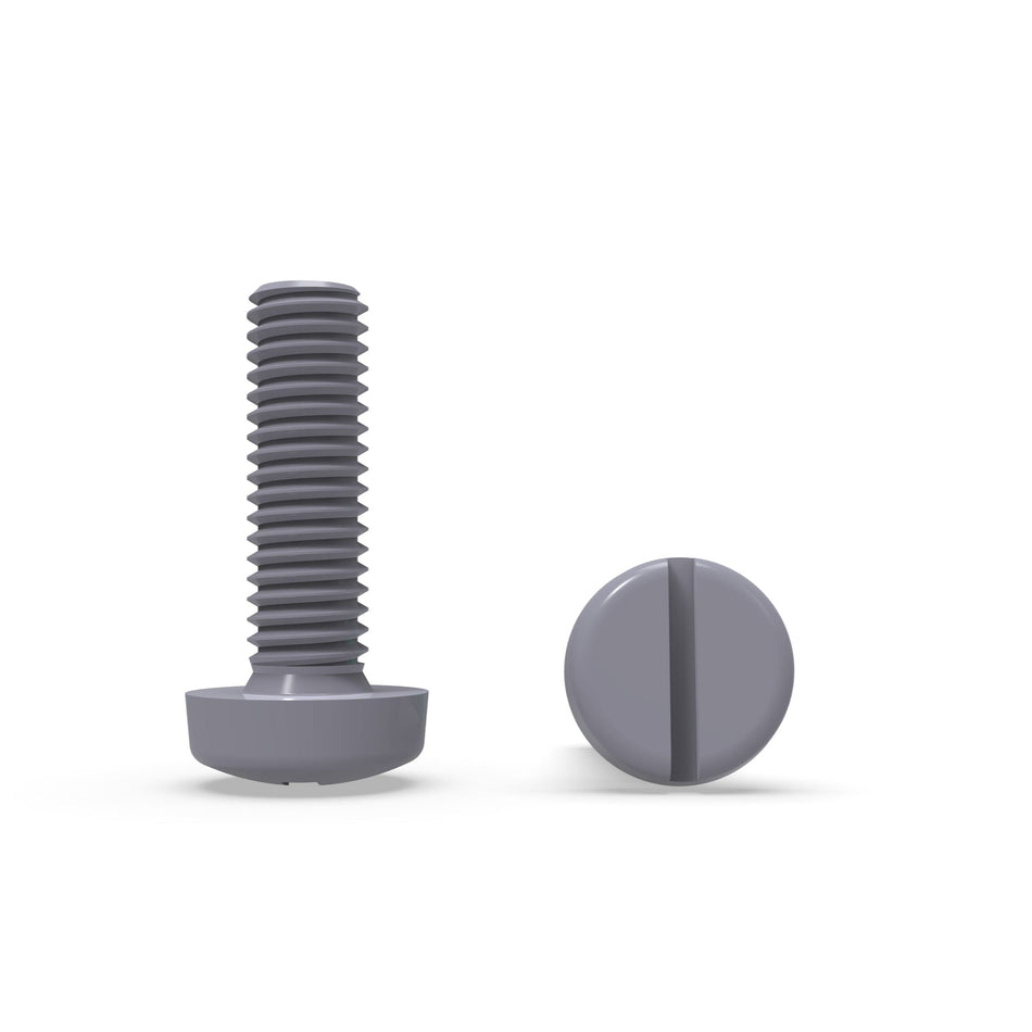 PVC Pan Head Metric Screw - Slotted - ISO 1580