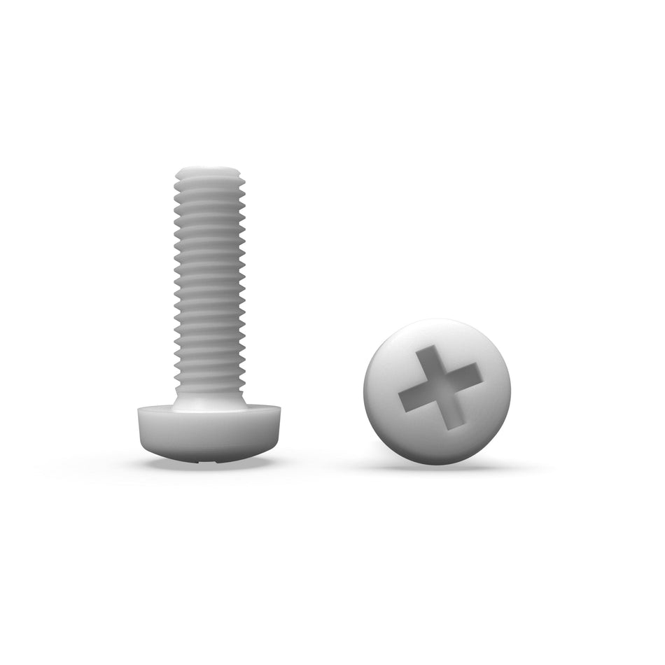 PTFE Teflon Slotted Pan Head Metric Screw - ISO 1580